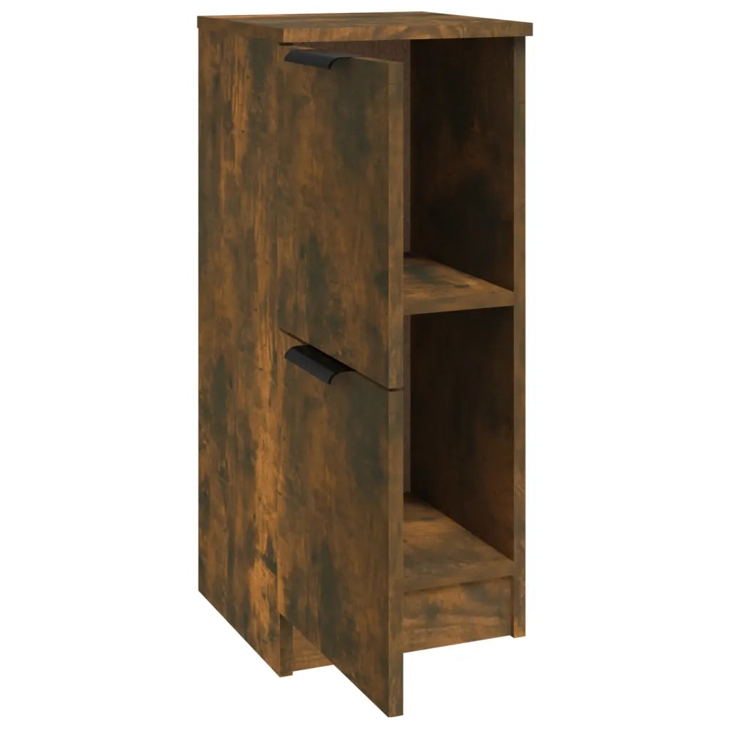 Credenze 2 pz Rovere Fumo 30x30x70 cm in Legno Multistrato 817019