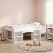 Telaio del letto con storage Bianco 80 x 200 cm