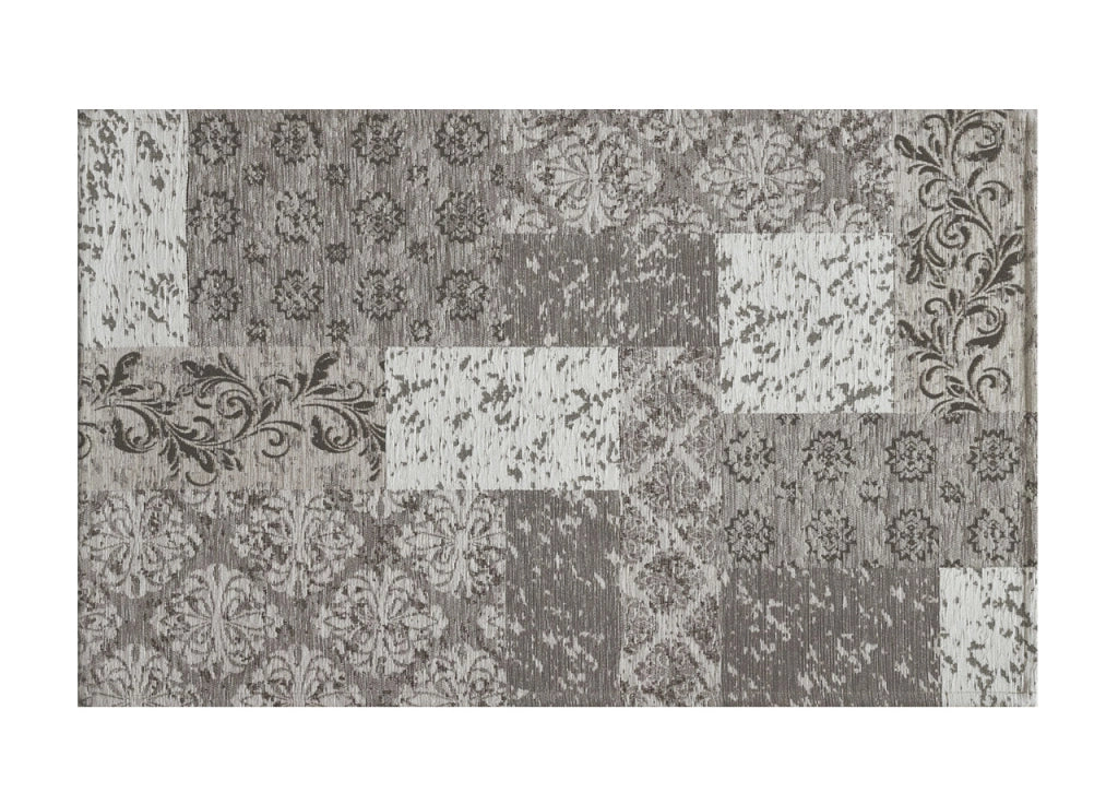 Tappeto Velour Antiscivolo Da Camera E Salotto Disegno Saturno Argento By Suardi - 85x150 cm - Argento