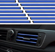 20 pacchetto di strisce decorative per condizionatori d'aria dell'auto - Strisce decorative DIY per griglie di ventilazione - Accessori flessibili per interni di auto - Strisce decorative per la maggior parte delle griglie di ventilazione (blu)