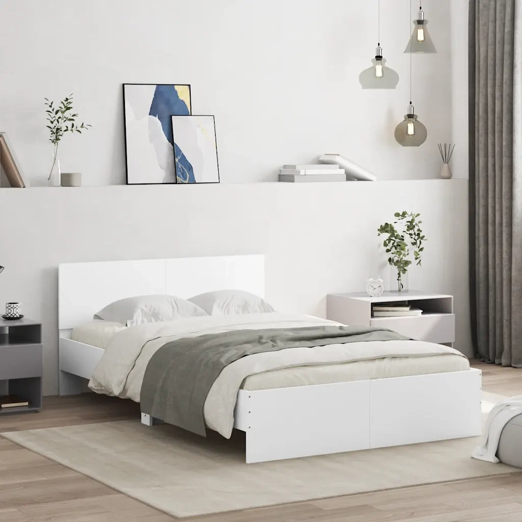 Giroletto con Testiera-Struttura Letto con testiera Bianco 120x200 cm