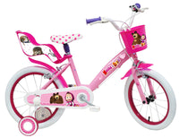 Bicicletta per Bambina 16" 2 Freni  Masha e Orso Rosa