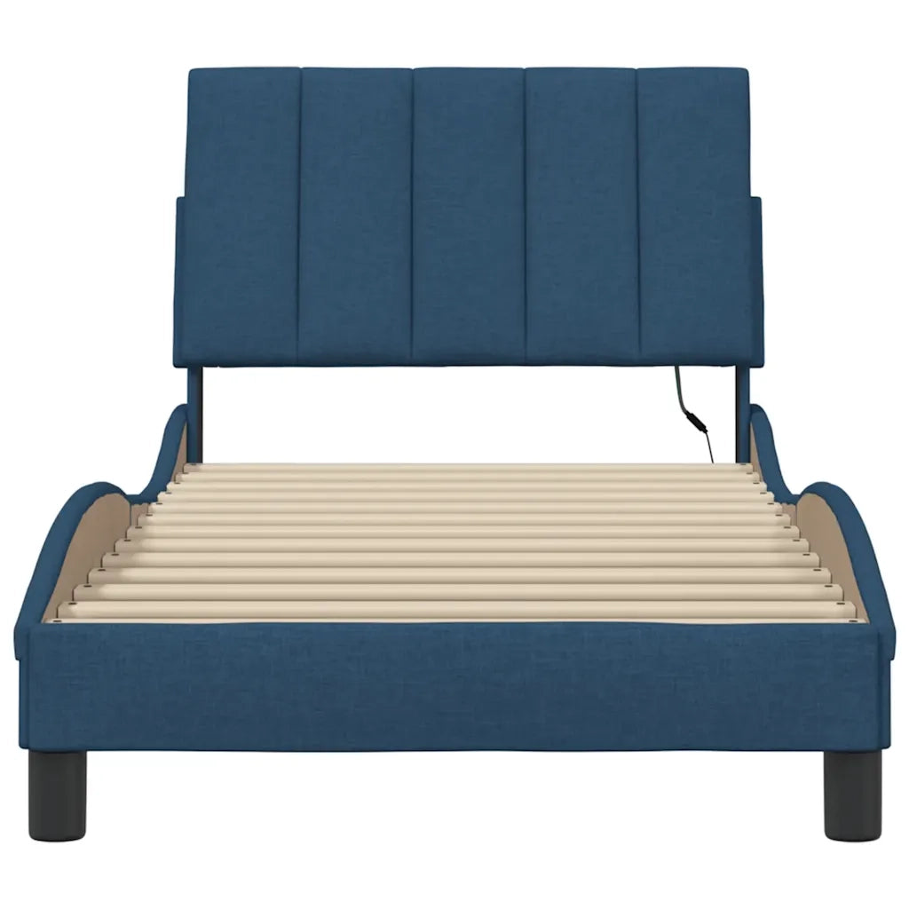 vidaXL Giroletto senza Materasso Blu 80x200 cm in Tessuto