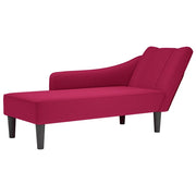 Sdraio con Bracciolo Destro in Velluto Rosso Vino CFW4521402