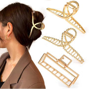 Klemme per capelli - 3 pezzi - grande - metallico - per capelli grossi - pesanti - forte presa - grande klem per capelli antiscivolo - per capelli lunghi - accessori per stile per donne e ragazze