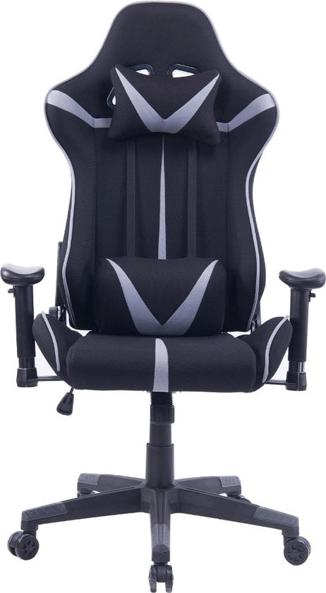 Sedia Ergonomica per Ufficio e Gioco - Per Bambini e Adulti - Materiale Tessuto - Nero/Grigio - 64 x 54 x 127-135 cm