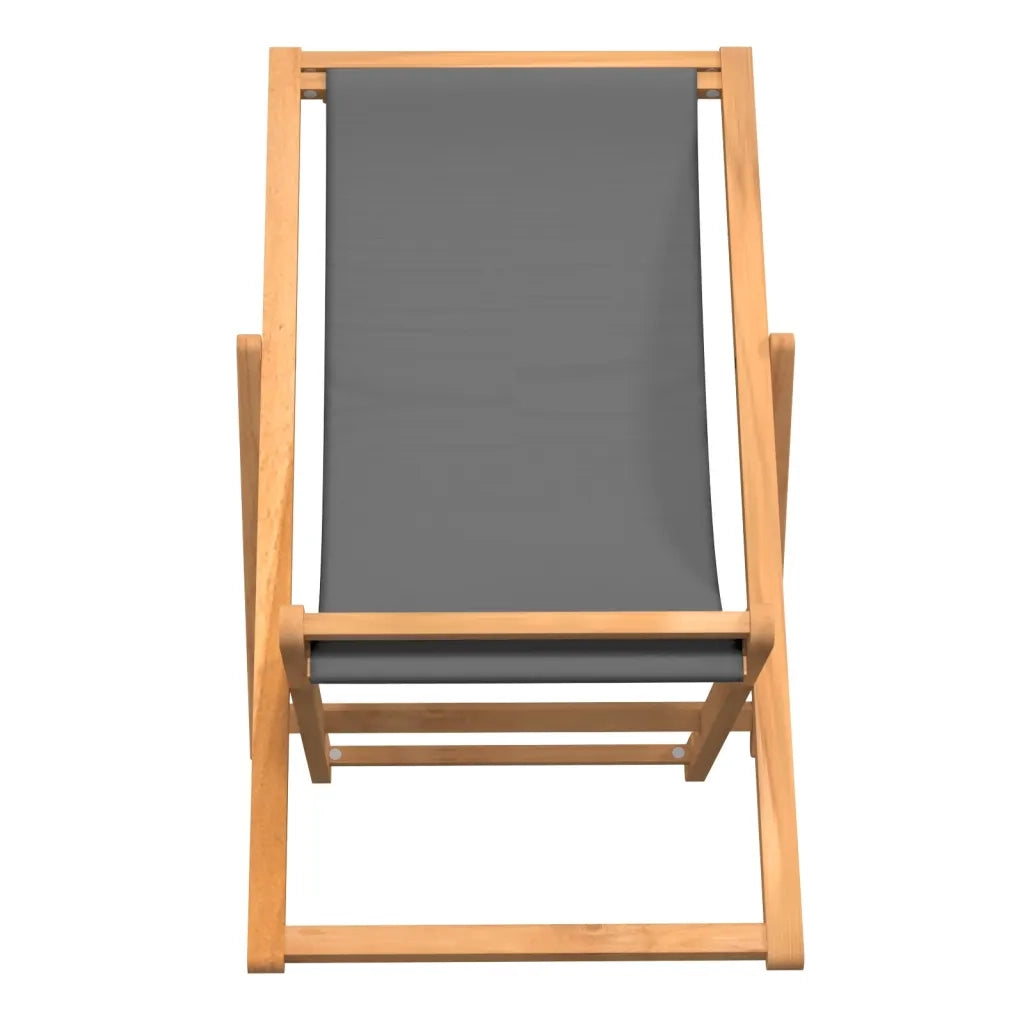 Sedia da Spiaggia Pieghevole in Legno Massello di Teak Grigia 47415