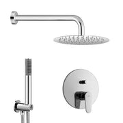 Set doccia incasso Paffoni Green tondo con soffione inox 30 e kit doccia