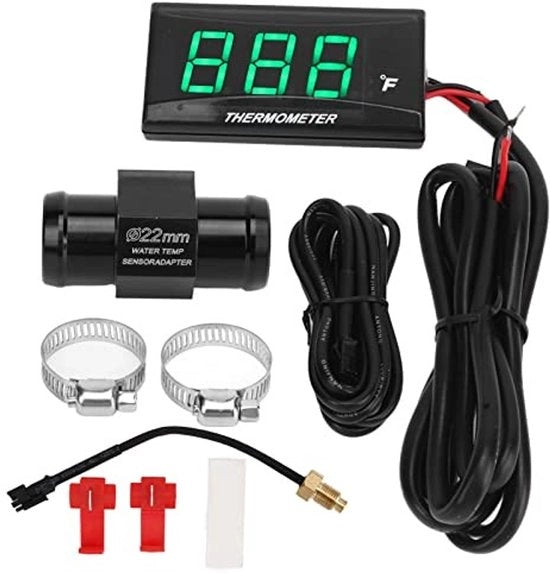 Termometro per temperatura dell'acqua con display LED - Misurazione precisa - Installazione semplice - Realizzato in ABS resistente - Adatto per uso all'aperto - Progettato per essere leggero - Termometro per motocicletta