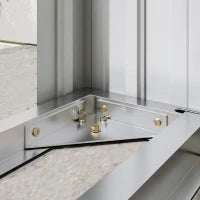 Capanno Portalegna in Acciaio da Esterno, Base Rialzata e Tetto Inclinato, 150x66.5x150 cm, Grigio Scuro