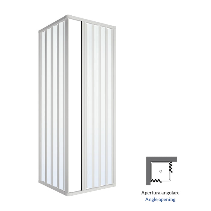 Box doccia angolo soffietto bianco carmen ac altezza cm 185 pvc e maniglia *** misure 90x70 cm, confezione 1