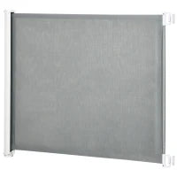 Cancellino per Cani Estensibile fino a 115 cm, in Poliestere e Acciaio, 115x82.5 cm, Bianco e Grigio
