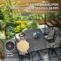 Base per Ombrellone Ø3 m max Riempibile con Acqua o Sabbia, in HDPE Nero, Ø55x30 cm