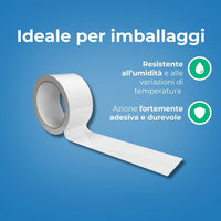 Nastro adesivo silenzioso bianco 50x132m per imballaggio professionale