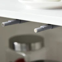 Mobiletto Armadietto Multiuso per Soggiorno, Cucina, Ufficio, 2 Cassetti e 2 Armadietti con Apertura a Pressione, Grigio