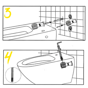 Kit di fissaggio completo a scomparsa per sanitari sospesi con accesso dal basso *** confezione 1