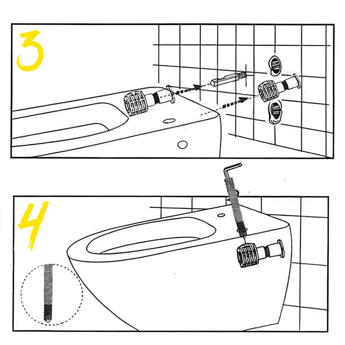 Kit di fissaggio completo a scomparsa per sanitari sospesi con accesso dal basso *** confezione 1