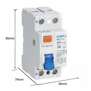 Interruttore differenziale bipolare puro tipo ac 30ma chint serie nl1-63 *** ampere 40 ampere, confezione 1