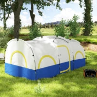 Tenda da Campeggio con 2 Camere da Letto e Spazio Centrale, Impermeabile, Blu Scuro