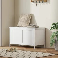 Baule Contenitore da 95 L con Coperchio e Cerniera di Sicurezza 80x40x50 cm Bianco Venato