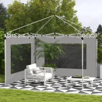 Set di 2 Laterali per Tenda, Gazebo 295 x 195 cm, Pareti di Ricambio in Tessuto per Pergola da 6 x 3 o 3 x 3 M, Grigio