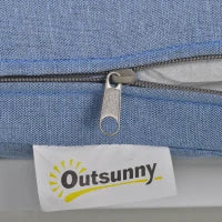 Salotto da Giardino, Divano da Giardino, Set Mobili da Esterno con Poltrona da Giardino in Metallo e Poliestere, Bianco e Blu