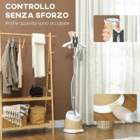 Ferro da Stiro Verticale a Vapore 1800W con Serbatoio 1.8L, Altezza Regolabile e Accessori, Oro