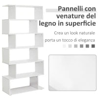 Libreria di Design Mobili Ufficio Scaffale in Legno 80x24x191cm Bianco