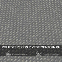 Telo di Ricambio per Pergola da Giardino 3x3 m con 16 Fori di Drenaggio, 297x297 cm, Grigio