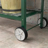 Fioriera da Esterno con Mensola Inferiore Portautensili, in Metallo, 109x44x80 cm, Verde