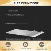 Specchio da Parete Rettangolare con Luci LED Regolabili e Interruttore Touch, 40x120cm