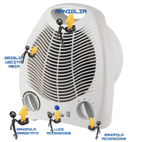 Kemper tv-ec termoventilatore elettrico 2000w compatto e sicuro