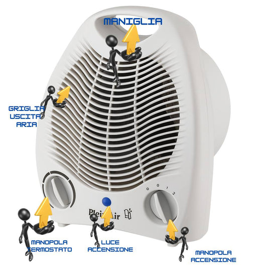 Kemper tv-ec termoventilatore elettrico 2000w compatto e sicuro