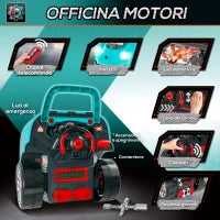 Officina Camion Giocattolo per Bambini 3-5 Anni a 61 Pezzi con Maniglia, in ABS e PP, 40x39x47 cm, Nero e Azzurro