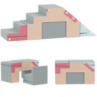 Set 2 Costruzioni Morbide per Bambini in Similpelle e Schiuma, 131x39x44 cm, Multicolore