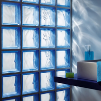 Vetromattone effetto ondulato blu diffusione luminosa naturale 190 x 190 x 80 mm