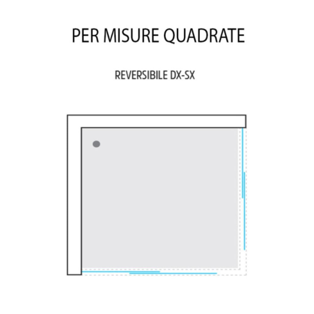 Box doccia corner due ante cristallo serigrafato temperato *** misure 66.5-69.5x86.5-89.5xh185 cm serigrafato sx, con...