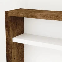 Bacheca Portaoggetti a 4 Ripiani Regolabili, Vetrina a Muro in Vetro e Legno, 80x9.5x60 cm, Marrone