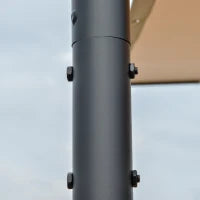 Gazebo Pergola Addossata da Giardino 3x3m in Metallo e Poliestere Beige