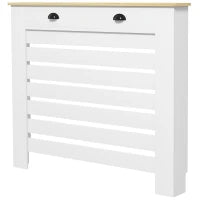 Copri Termosifoni in MDF con 2 Cassetti, 111x19x95,5 cm, Bianco