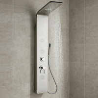 Colonna doccia 007 4 funzioni acciaio inox 3 bocchette idro lombari 20x53x150 cm *** finitura- cromo lucido, confezio...