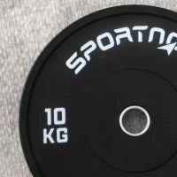 Set di 2 Dischi Palestra da 10kg per Bilanciere e Manubri con Attacco Ø5cm, Nero