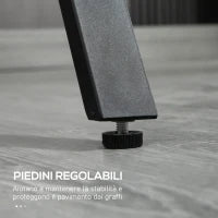 Bancone Bar Tavolo Alto Stile Industriale Effetto Marmo, Legno e Acciaio 120x60x102 cm, Nero