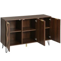 Credenza a 3 Ante con Spazio portaoggetti, color Legno Naturale