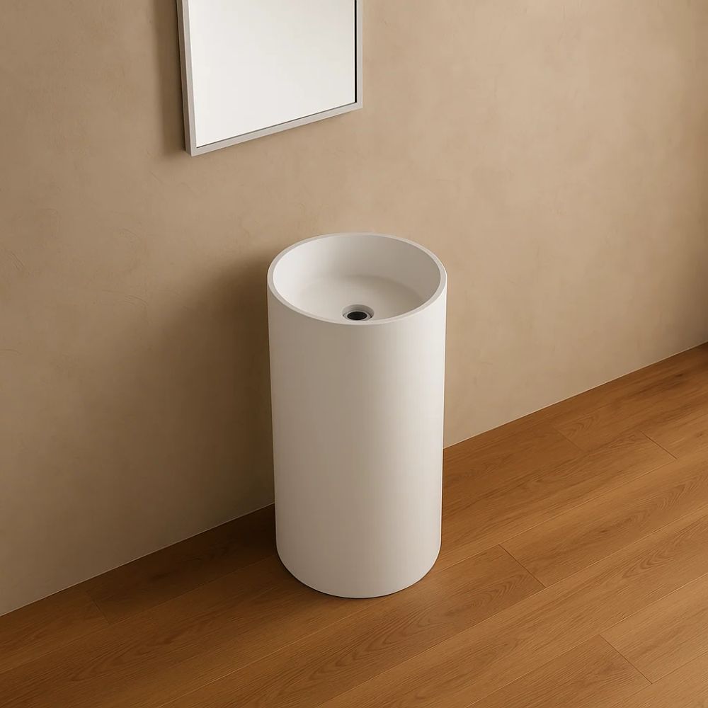 Lavabo free standing klaus artificial stone bianco opaco matt *** confezione 1
