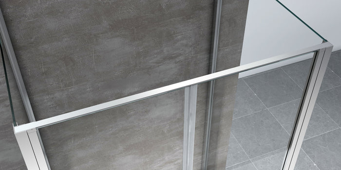 Porta battente Saloon  + 2 lati fissi box doccia 6 mm cromo 2 FISSE  65-67,5 + SALOON 72-75 