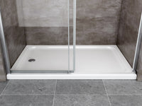 Porta doccia vetro 8 mm per installazione in nicchia Altezza 190 cm installazione reversibile cm 140 (regolabile 138-140,5)