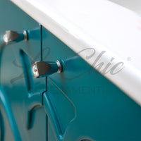 Mobile moderno sospeso Luxury verde smeraldo - 100 cm, Specchiera led sasso