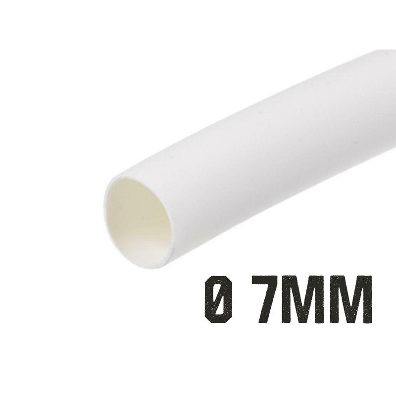 1 Metro Tubo Guaina Termorestringente Diametro 7mm Colore Bianco