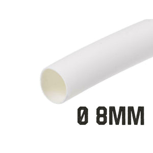 1 Metro Tubo Guaina Termorestringente Diametro 8mm Colore Bianco